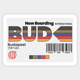 Vintage Budapest BUD Airport Label Retro Travel Hungary Sticker